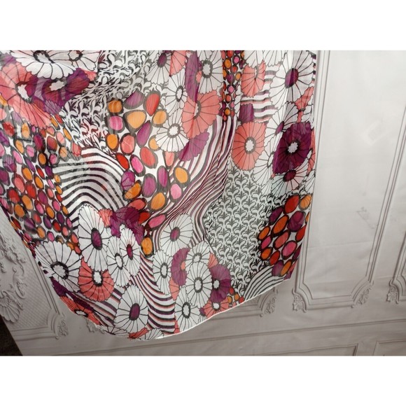 20 Something Dress SZ L Pink Striped Floral Chiffon Spaghetti Straps Lined EUC - Picture 8 of 16